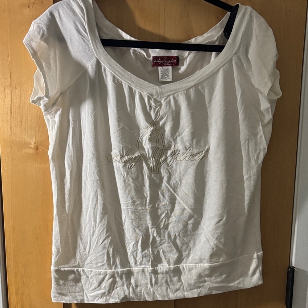Baby Phat Cream Short Sleeve Top